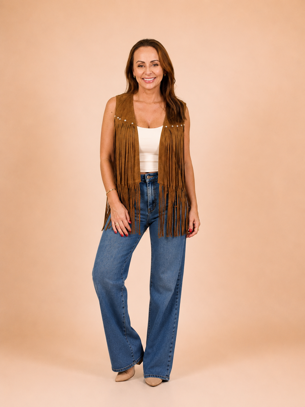 Colete Suede com Franjas