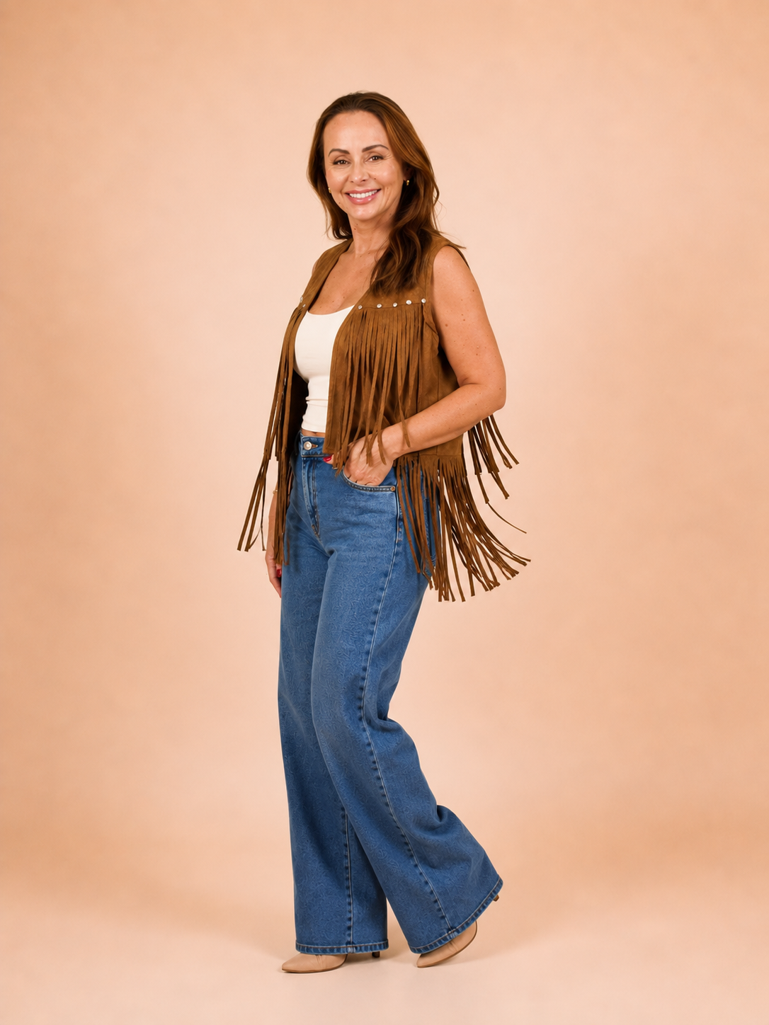 Colete Suede com Franjas