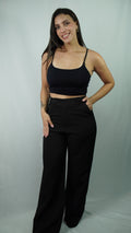 Conjunto Top Cropped e Calça Wide Leg