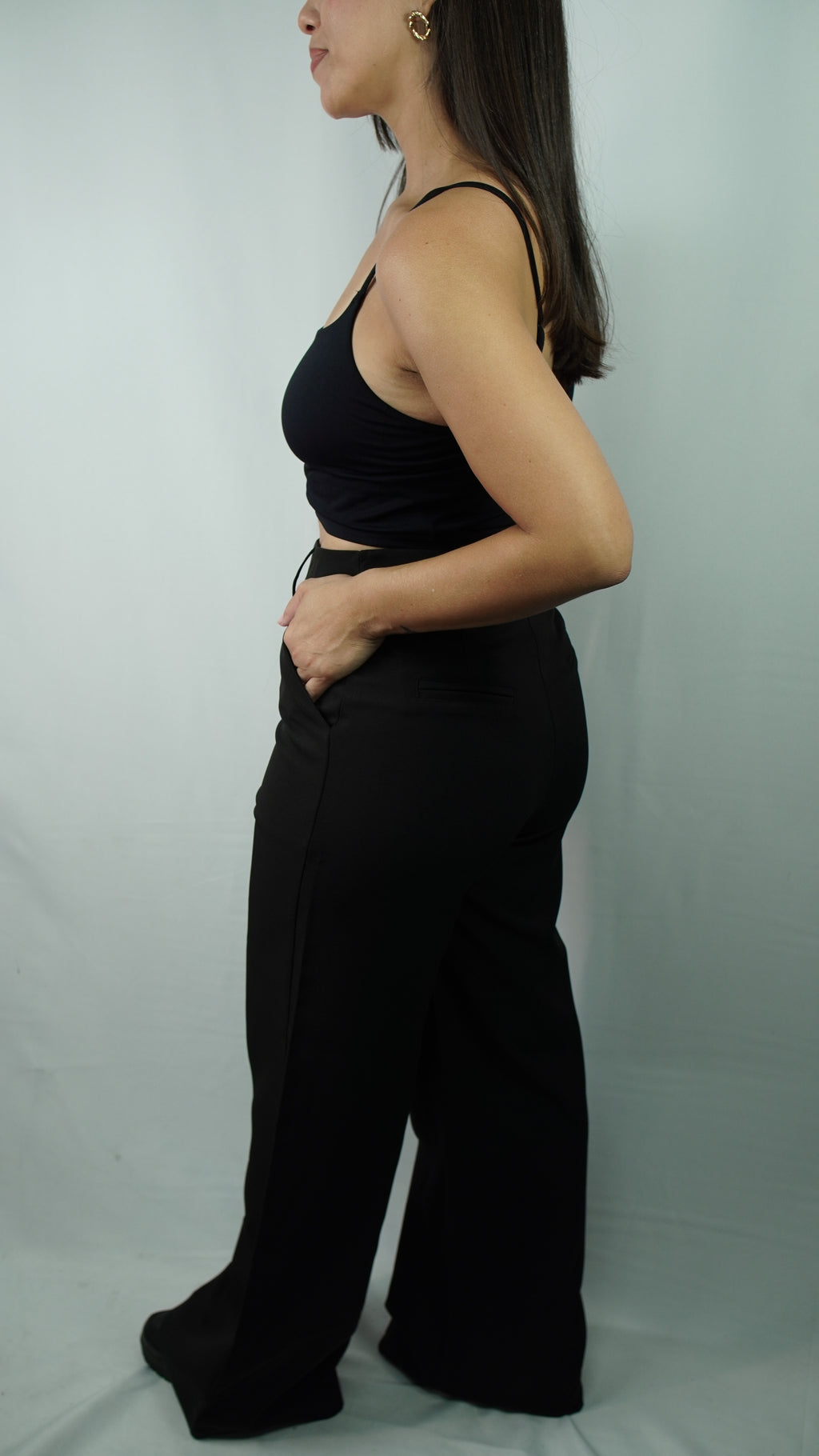Conjunto Top Cropped e Calça Wide Leg
