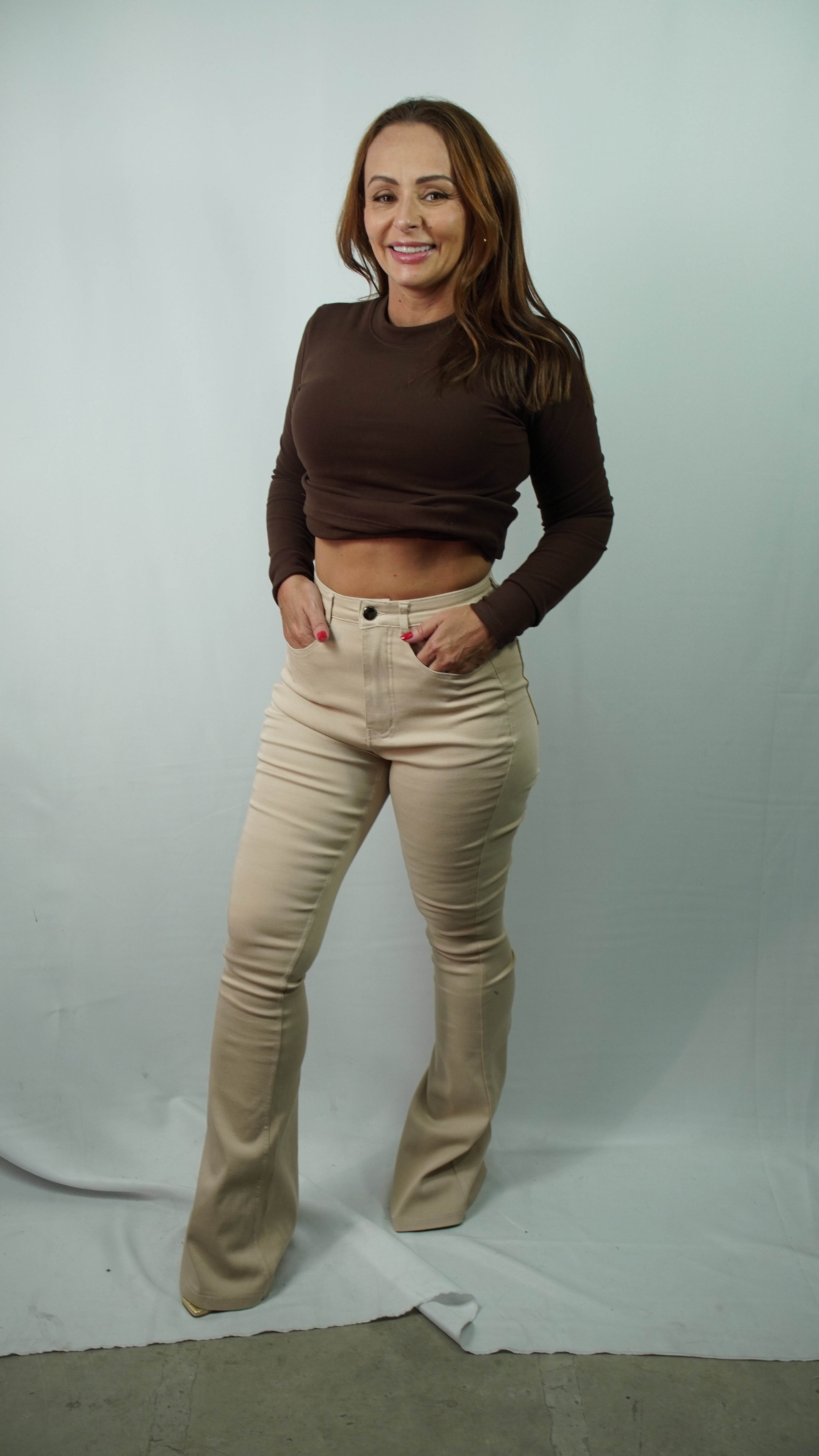 Cropped Manga Longa Canelado